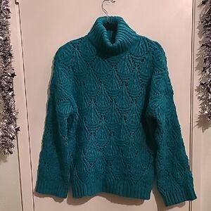 90 Elegant Green Women's Turtleneck Sweater